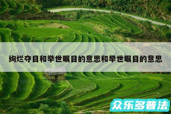 绚烂夺目和举世瞩目的意思和举世瞩目的意思