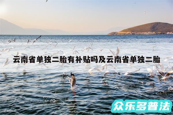 云南省单独二胎有补贴吗及云南省单独二胎