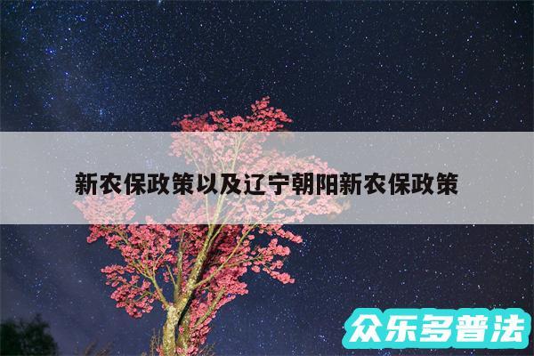 新农保政策以及辽宁朝阳新农保政策