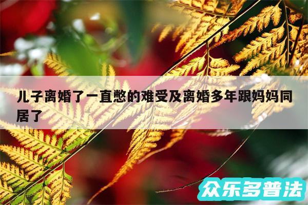 儿子离婚了一直憋的难受及离婚多年跟妈妈同居了