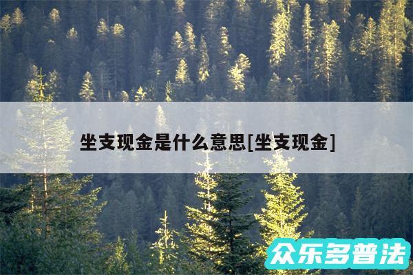 坐支现金是什么意思及坐支现金
