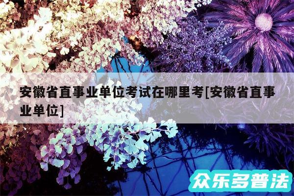 安徽省直事业单位考试在哪里考及安徽省直事业单位