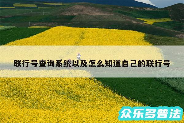 联行号查询系统以及怎么知道自己的联行号