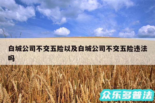 白城公司不交五险以及白城公司不交五险违法吗