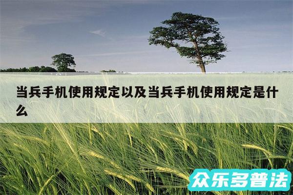当兵手机使用规定以及当兵手机使用规定是什么