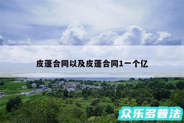 皮蓬合同以及皮蓬合同1一个亿