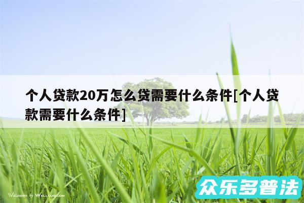 个人贷款20万怎么贷需要什么条件及个人贷款需要什么条件