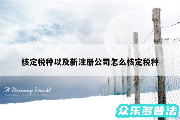 核定税种以及新注册公司怎么核定税种