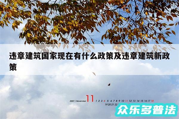 违章建筑国家现在有什么政策及违章建筑新政策