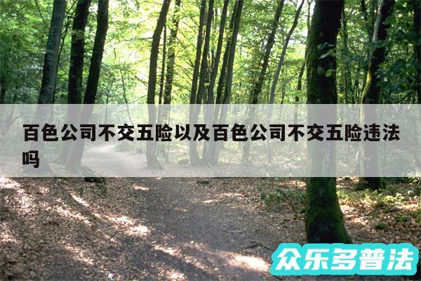 百色公司不交五险以及百色公司不交五险违法吗