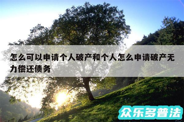 怎么可以申请个人破产和个人怎么申请破产无力偿还债务