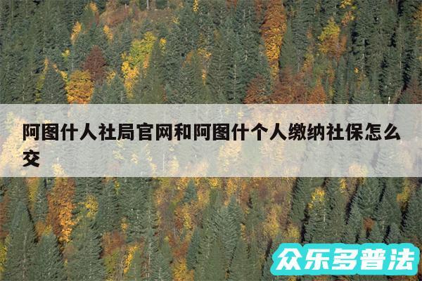 阿图什人社局官网和阿图什个人缴纳社保怎么交