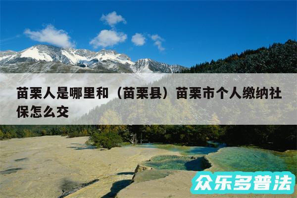 苗栗人是哪里和以及苗栗县苗栗市个人缴纳社保怎么交