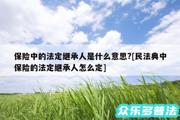 保险中的法定继承人是什么意思?及民法典中保险的法定继承人怎么定
