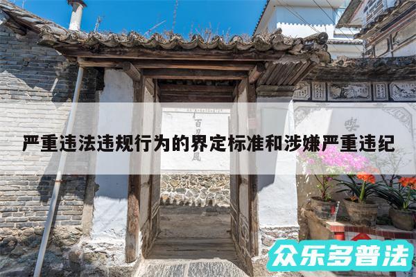 严重违法违规行为的界定标准和涉嫌严重违纪