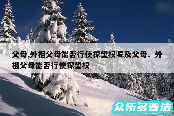 父母,外祖父母能否行使探望权呢及父母、外祖父母能否行使探望权