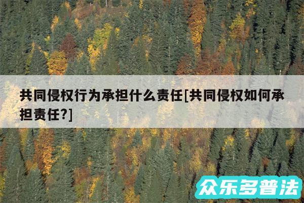 共同侵权行为承担什么责任及共同侵权如何承担责任?