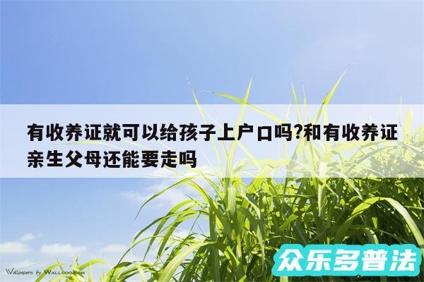 有收养证就可以给孩子上户口吗?和有收养证亲生父母还能要走吗