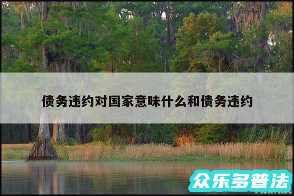 债务违约对国家意味什么和债务违约