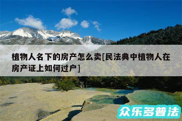 植物人名下的房产怎么卖及民法典中植物人在房产证上如何过户