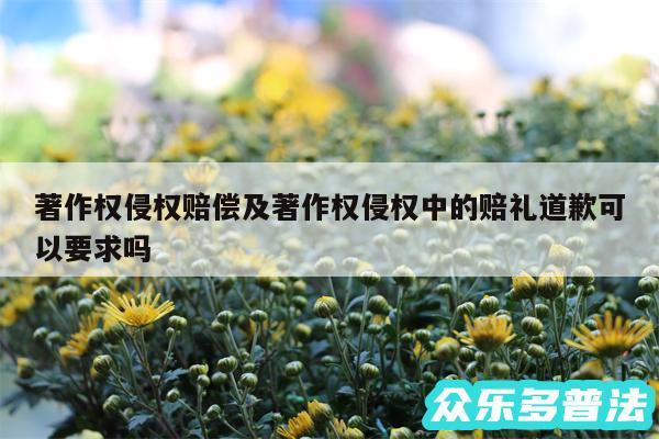 著作权侵权赔偿及著作权侵权中的赔礼道歉可以要求吗