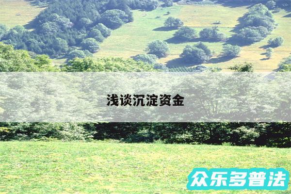 浅谈沉淀资金