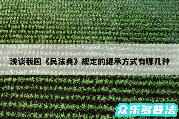 浅谈我国《民法典》规定的继承方式有哪几种