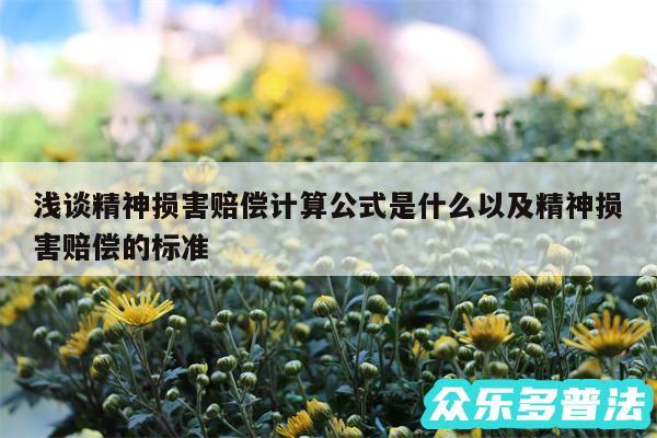 浅谈精神损害赔偿计算公式是什么以及精神损害赔偿的标准