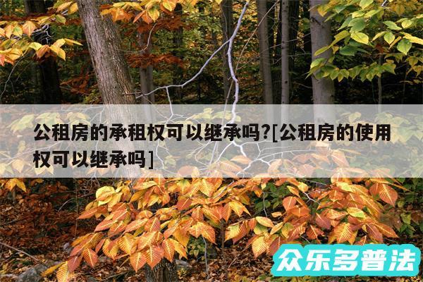 公租房的承租权可以继承吗?及公租房的使用权可以继承吗