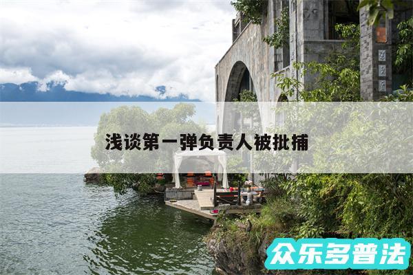 浅谈第一弹负责人被批捕