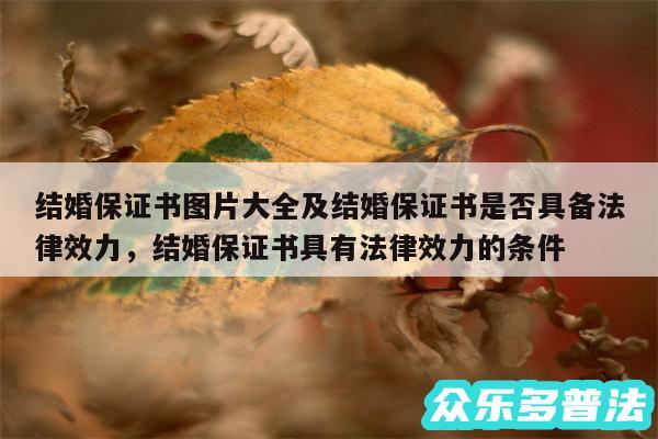 结婚保证书图片大全及结婚保证书是否具备法律效力，结婚保证书具有法律效力的条件