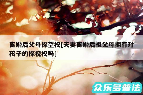 离婚后父母探望权及夫妻离婚后祖父母拥有对孩子的探视权吗