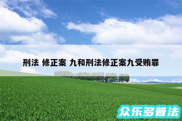 刑法 修正案 九和刑法修正案九受贿罪