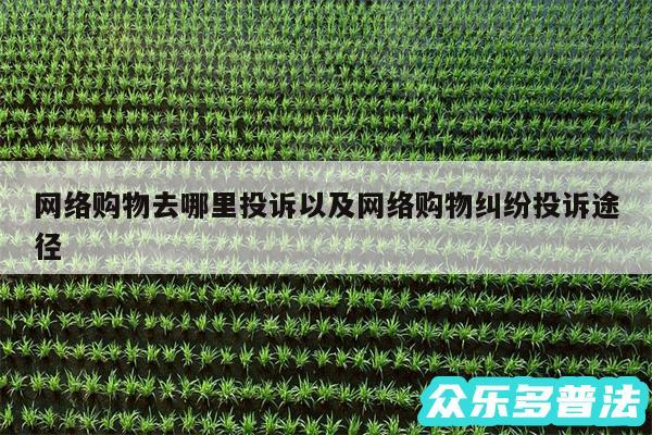 网络购物去哪里投诉以及网络购物纠纷投诉途径