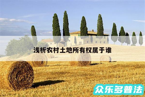 浅析农村土地所有权属于谁