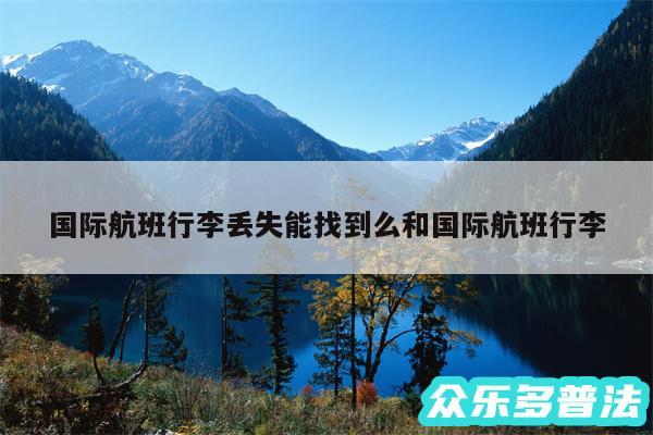 国际航班行李丢失能找到么和国际航班行李