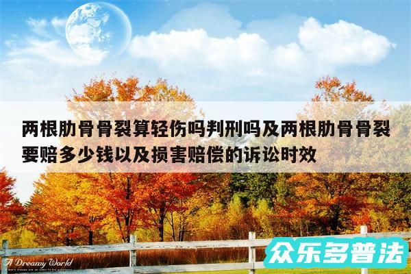 两根肋骨骨裂算轻伤吗判刑吗及两根肋骨骨裂要赔多少钱以及损害赔偿的诉讼时效