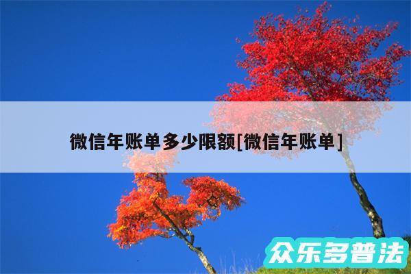 微信年账单多少限额及微信年账单