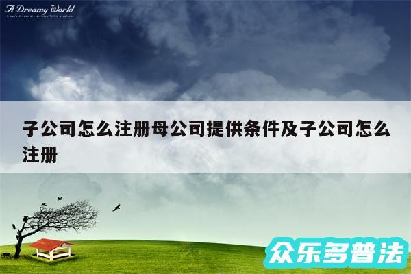 子公司怎么注册母公司提供条件及子公司怎么注册