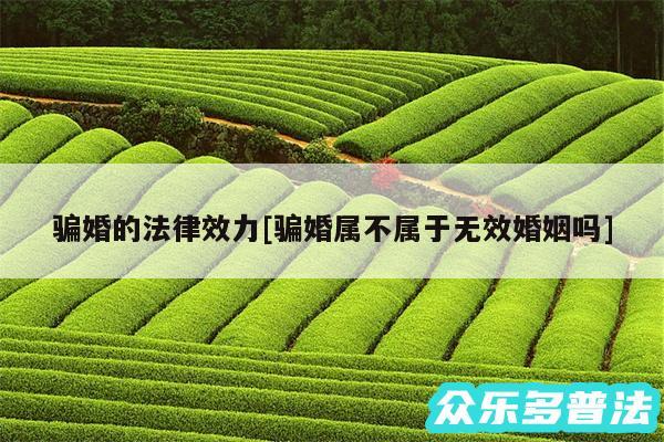 骗婚的法律效力及骗婚属不属于无效婚姻吗