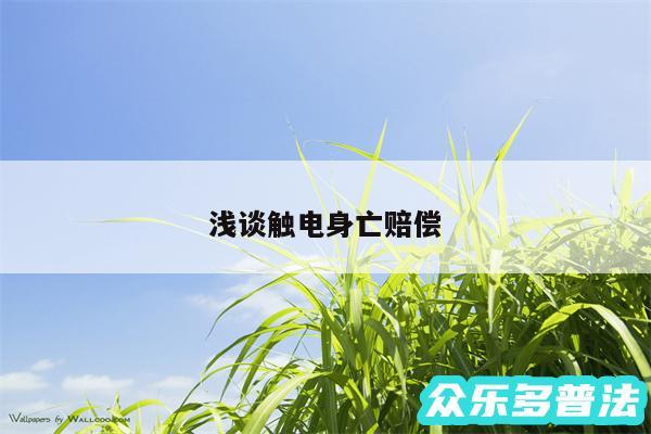 浅谈触电身亡赔偿