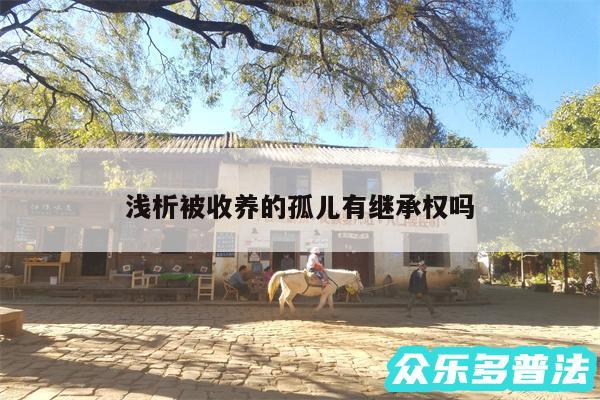 浅析被收养的孤儿有继承权吗