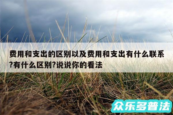 费用和支出的区别以及费用和支出有什么联系?有什么区别?说说你的看法