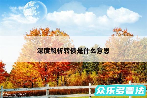 深度解析转债是什么意思