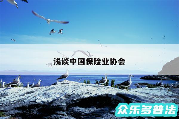 浅谈中国保险业协会