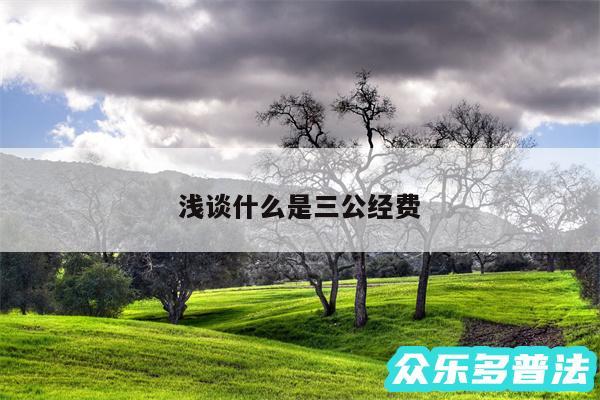 浅谈什么是三公经费
