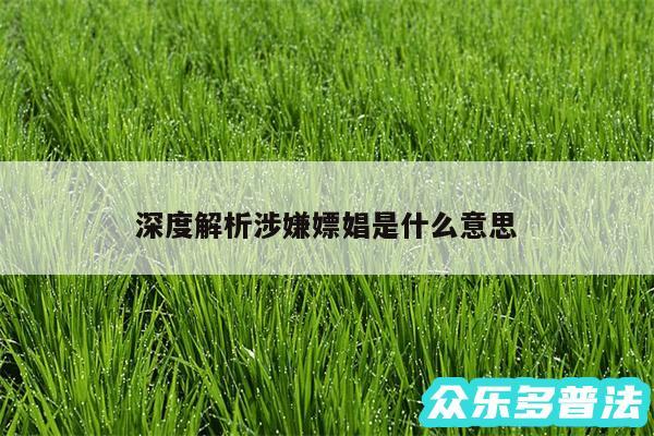 深度解析涉嫌嫖娼是什么意思