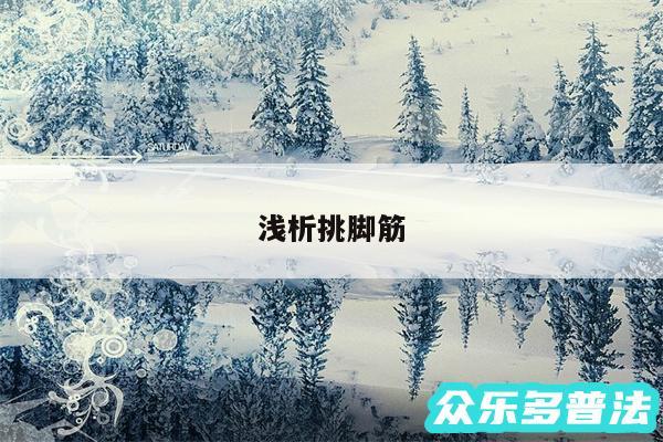 浅析挑脚筋