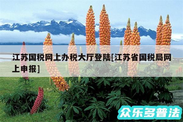 江苏国税网上办税大厅登陆及江苏省国税局网上申报