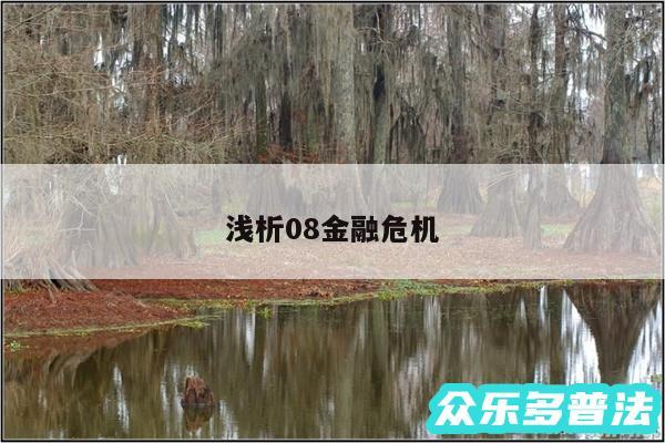浅析08金融危机